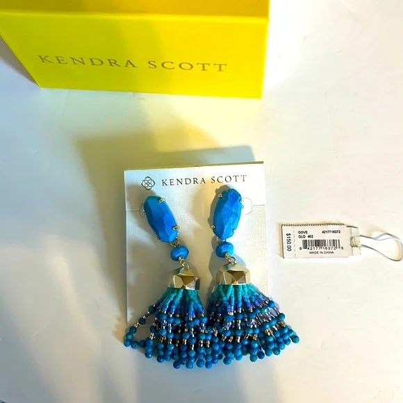 Brand New Kendra Scott Dove Gold Earrings - Picture 1 of 5